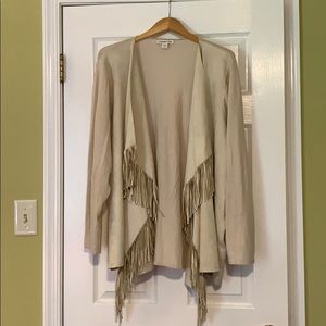 Suede Fringe Cardigan